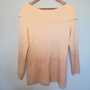 Soho NY & Co Cowl Neck/Off The Shoulder Sparkly Pink‎ Ombre Womens Size M